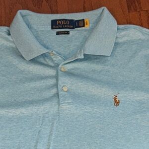 Polo by Ralph Lauren -Light Blue Men's Polo Shirt Classic Fit Cotton -Size Large